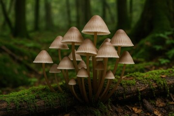 Fototapeta premium A Glimpse into Nature's Enchanting Forest Mushrooms