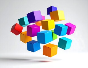 Obraz premium Colorful cubes abstract background