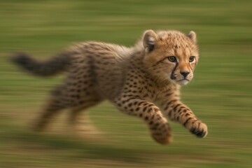 Obraz premium A Cheetah's Fierce Pursuit in Motion