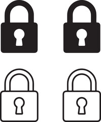 Padlock Icon Set Locked and Unlocked