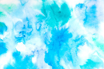 Real Hand Drawn Watercolor Wet Spots Background