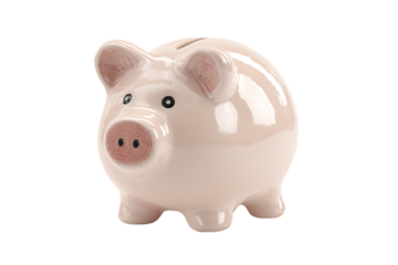 Ceramic piggy bank for saving money. Finance, banking, wealth.
