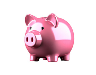 Obraz premium A shiny pink piggy bank sits against a black background, symbolizing saving and finan