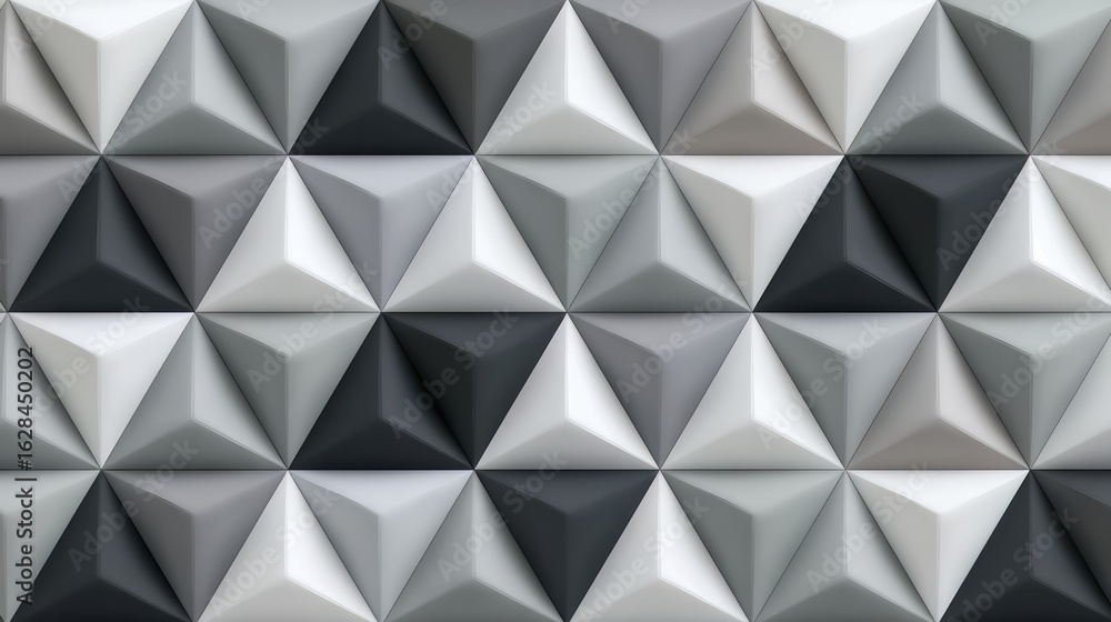 Poster pattern of triangles in black and white. the triangles are arranged in a way that creates a sense of