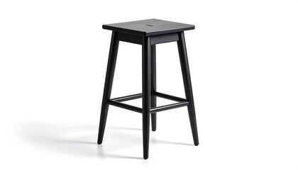 Simple black stool, square top