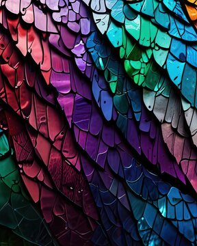 Radiant Prism Hydra Background with Iridescent Dragon Armor and Rainbow Glare