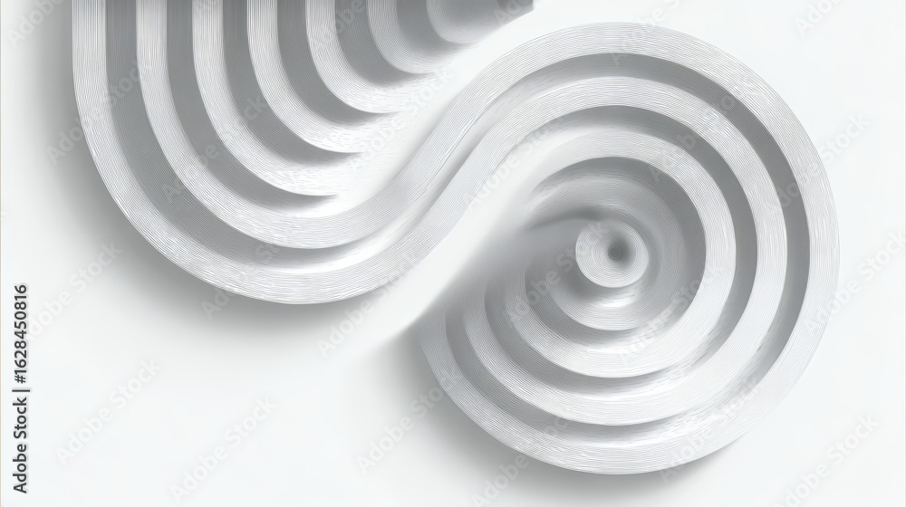 Aufkleber the image is a white and gray swirl that looks like a wave. the design is abstract and has a sense o