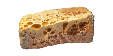 Porous Volcanic Rock. Natural Texture And Geological Formation Isolated On Transparent Background