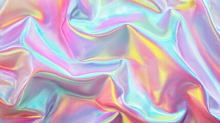 Fototapeta premium Abstract iridescent fabric, flowing pastel colors