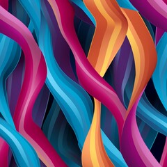 Abstract Colorful Wavy Lines Pattern Background