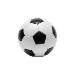 Obraz premium Miniature soccer ball, classic black and white, pristine and perfectly spherical, isolated on a transparent seamless studio background with no shadows, perfect product photography concept