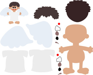 Angel, cute, simple, cut , laser, Cricut,paper, felt, fabric, decoration, school, party, kids , pattern, layers,