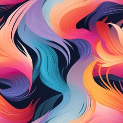 Abstract Colorful Swirls on Dark Background Artistic Design
