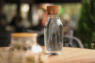 Clear Glass Bottle with Cork Lid