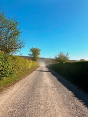 gravel road in the countryside in the cotswolds