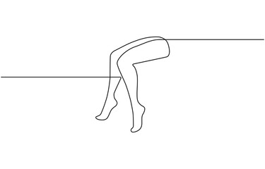 Continuous one line art drawing of bare foot in simple style, icon.