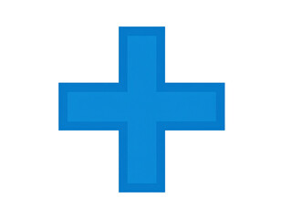 Obraz premium Bold plus sign symbol, isolated on a white background for medical, health, or educati 
