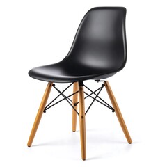 Modern black chair with wooden legs