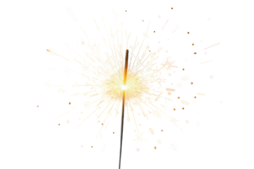 Sparkler Exploding with Golden Sparks and Light Trails, Creating a Festive and Celebratory Atmosphere