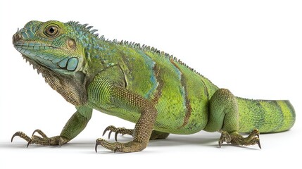 Obraz premium Iguana profile against white background