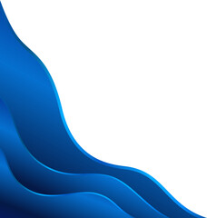 Elegant Blue Corner Waves with Flowing Line Design © OneyWhyStudio