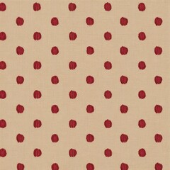 Red Polka Dots on Beige Linen Fabric Texture | Soft Matte Finish | Realistic Textile-Inspired Seamless Pattern for Print, Fabric, or Craft Use