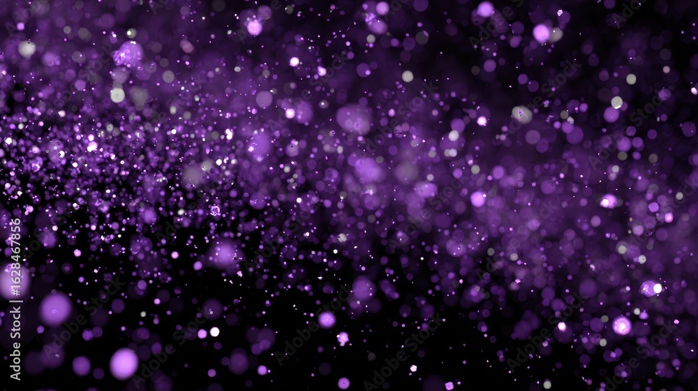 Poster dynamic purple confetti: a mesmerizing 3d splash of glittering light on an abstract background