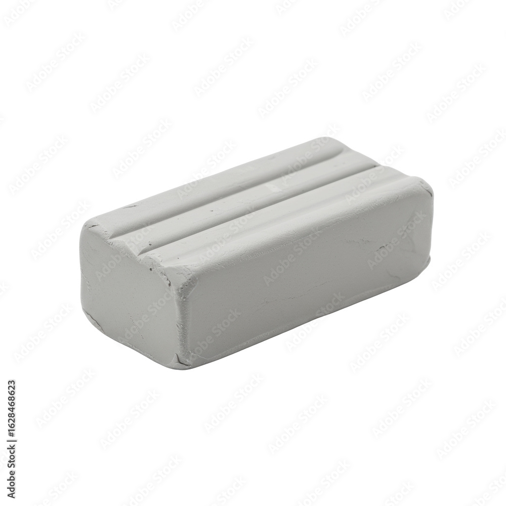 Fototapete a small, rectangular block of smooth, solid-color modeling clay with a pristine, pliable surface, is