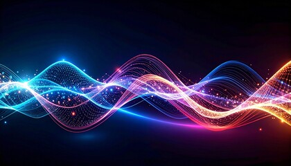 Abstract Colorful Energy Waves Background Design.