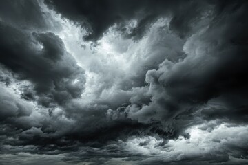 Obraz premium Intense Stormy Clouds. A Dramatic Sky Filled with Dark, Tumultuous Weather Patterns