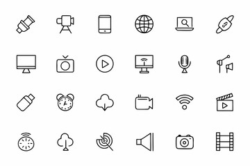 A graceful set that blends traditional and digital news elements through smooth, continuous lines. Great for media kits, press visuals, and mobile apps.