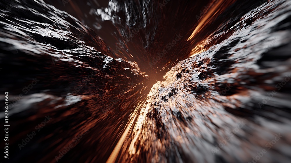Poster abstract dark tunnel with light at the end, creating a sense of depth and mystery, perfect for backg