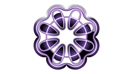3D Abstract Shape, Purple Logo Design, Modern Geometric Symbol, Creative Technology Icon, Futuristic Branding Element, Abstract Flower Illustration, Digital Art Object, Symmetrical Corporate Logo, AI