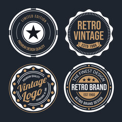 Retro Vintage Badge Labels Set for Logo and Branding

