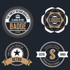 Obraz premium Retro Vintage Badge Labels Set for Logo and Branding