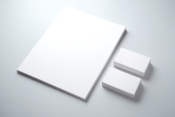 Minimalistic Letterhead and Business Card Set for Branding Showcase with Clean Paper Design