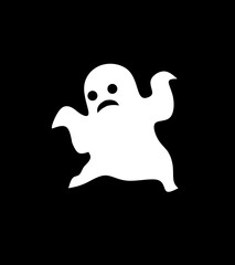 ghost sticker emoticon illustration vector 