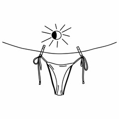 clothes hanging on rope