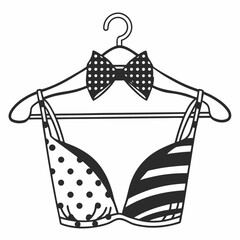 black bra vector illustration
