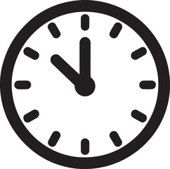 Simple clock showing almost eleven isolated on transparent background silhouette line art illustration design stock photos royalty free image premium quality