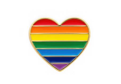 Rainbow heart shape love symbol pride isolated on transparent background