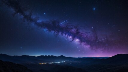 Night stars over dark range