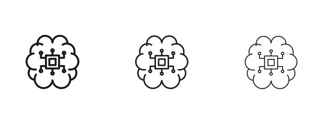 AI brain icon vector design template simple and clean