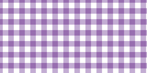 Seamless pattern with minimalist gingham motif in purple with white background