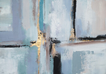 A modern abstract piece with soft gradients and flowing lines, bringing a serene and elegant atmosphere to any contemporary space