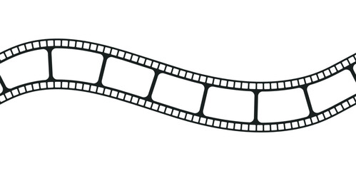 Wavy Film Strip Frame Isolated on White Background
