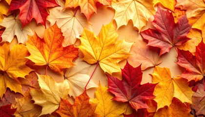 Fototapeta premium Vibrant autumn leaves gathering nature close-up photography colorful environment macro viewpoint seasonal beauty