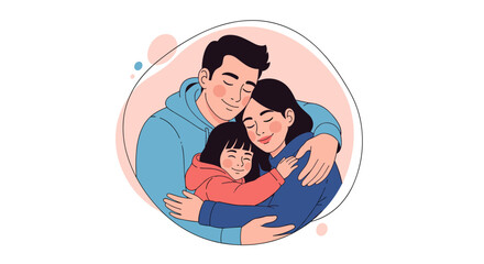 A loving embrace capturing cherished moments of family togetherness and warmth a beautiful representation of parental affection and childhood joy