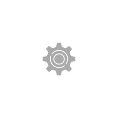 Fototapeta premium Gray Settings Gear Icon – Flat Vector Cogwheel Illustration