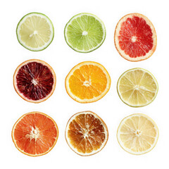 Obraz premium Collection of Sliced on white background.